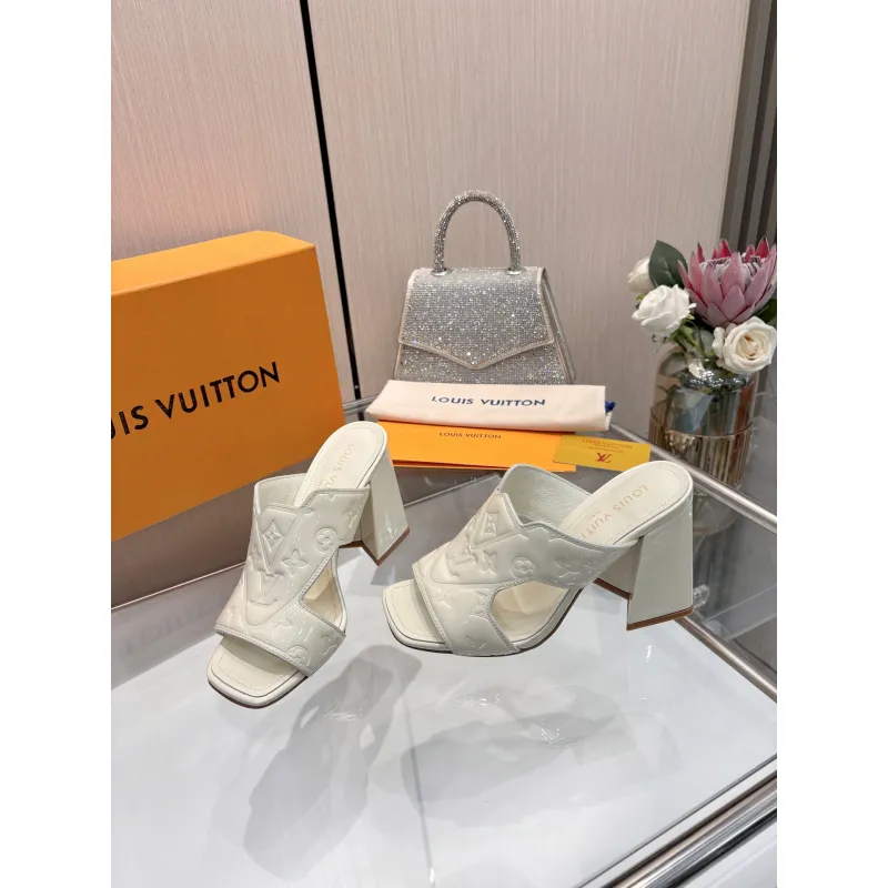Louis Vuitton Shoes for Womens Louis Vuitton Slippers Heel height:9cm #A60934