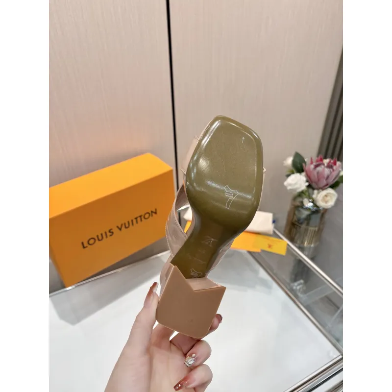 Louis Vuitton Shoes for Womens Louis Vuitton Slippers Heel height:9cm #A60939 Louis Vuitton Shoes for Womens Louis Vuitton Slippers Heel height:9cm #A60939