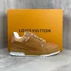 Louis Vuitton Brown Leather Low Top Couples Sneakers #A54331 Louis Vuitton Brown Leather Low Top Couples Sneakers #A54331