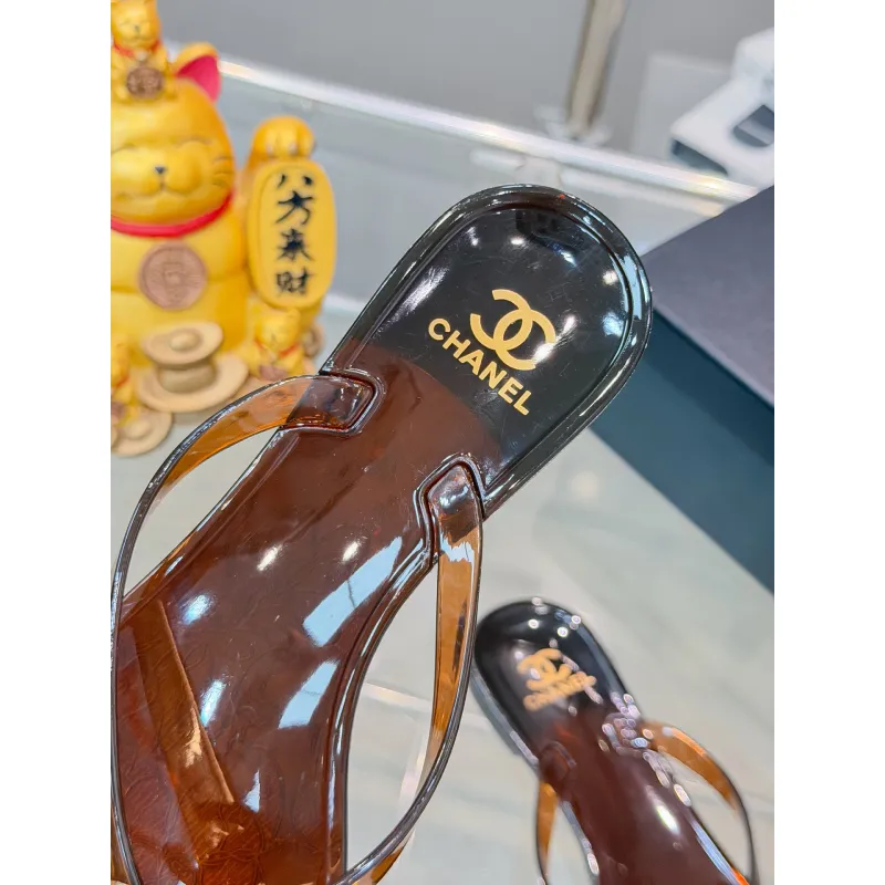 Chanel Jelly Flip Flops TPU Waterproof Beach Sandals #A65287