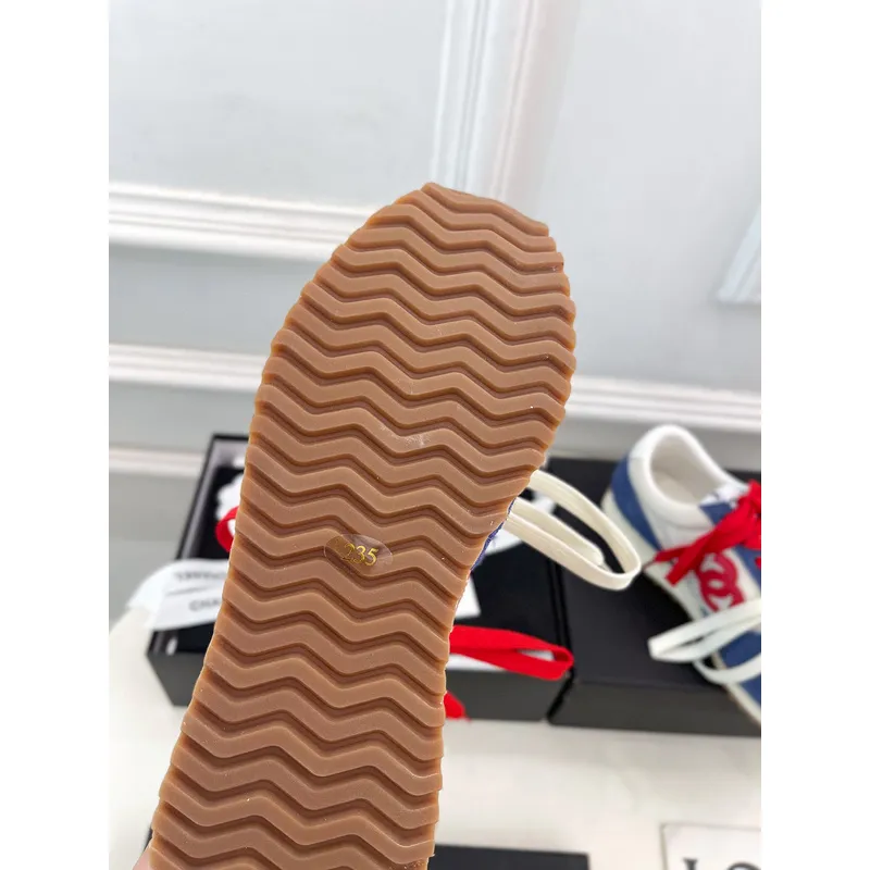 Chanel shoes for Womens Chanel Fabric and Suede Calfskin Sneakers #A54028