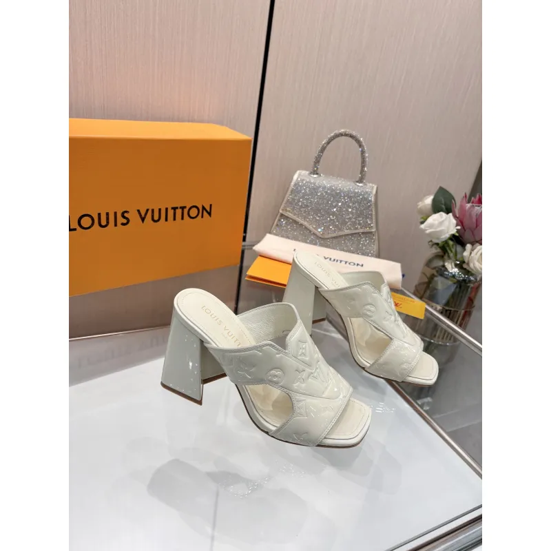 Louis Vuitton Shoes for Womens Louis Vuitton Slippers Heel height:9cm #A60934