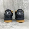 Louis Vuitton Black Leather Low Top Sneakers for Men and Women #A54332