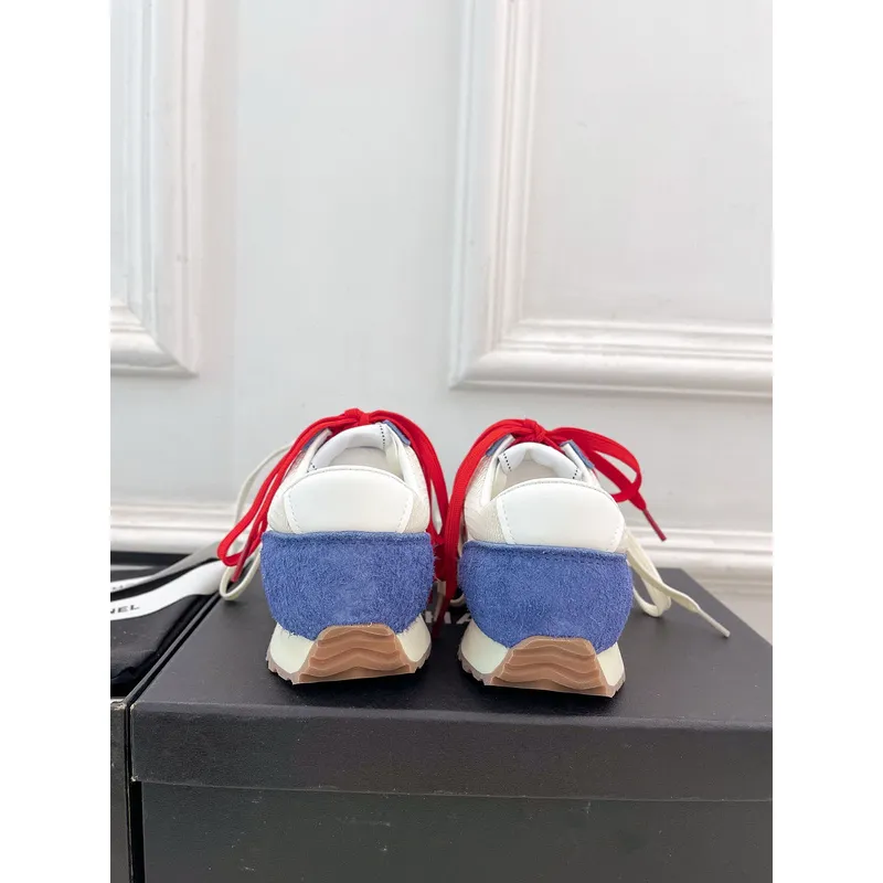 Chanel shoes for Womens Chanel Fabric and Suede Calfskin Sneakers #A54028