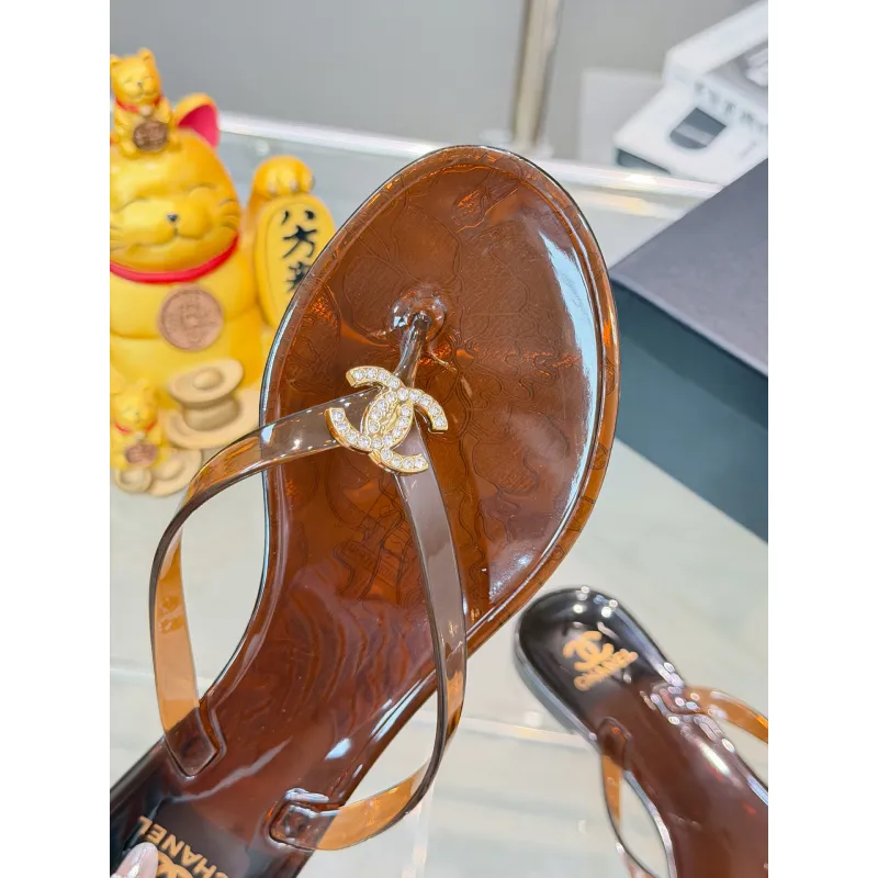 Chanel Jelly Flip Flops TPU Waterproof Beach Sandals #A65287
