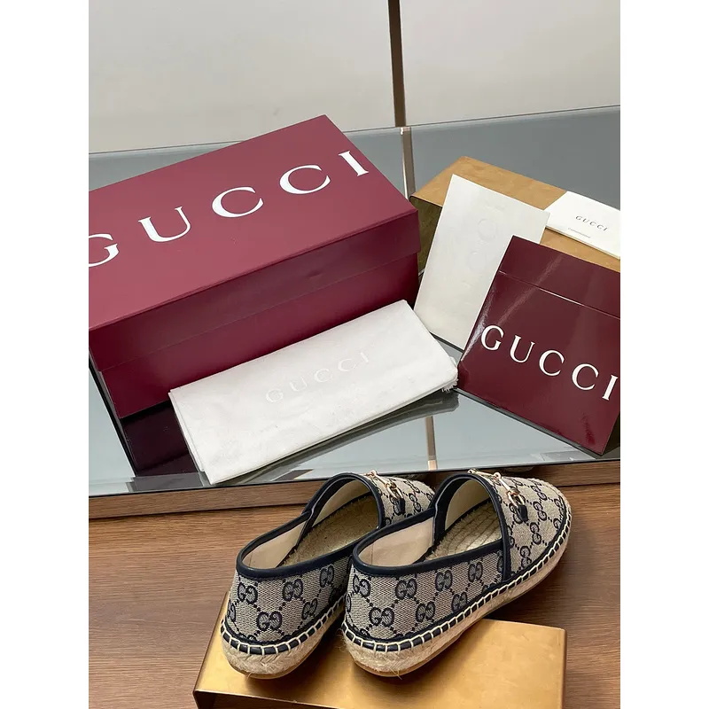 Gucci Shoes for Women Gucci Flats Horsebit GG Canvas espadrilles in burgundy #A49568