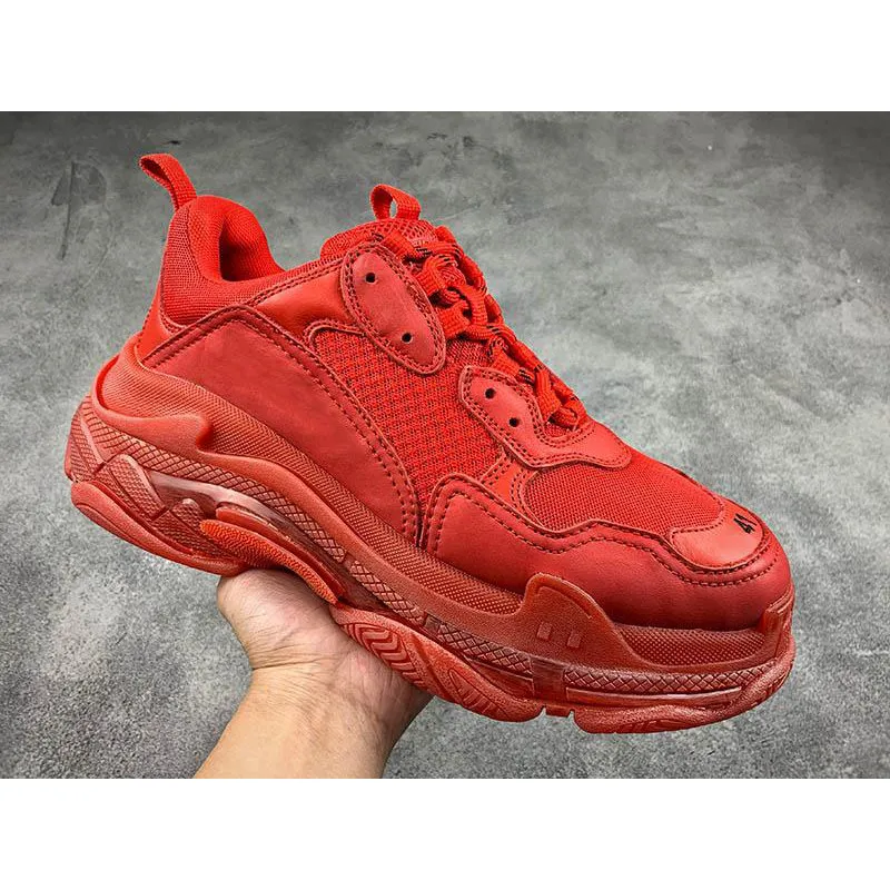 New Balenciaga 17FW Triple S Sneakers Mens Women Casual Shoes Triple S Clear Sole White Green Black Red Rainbow Sports Outdoor Dad Shoe #9875178