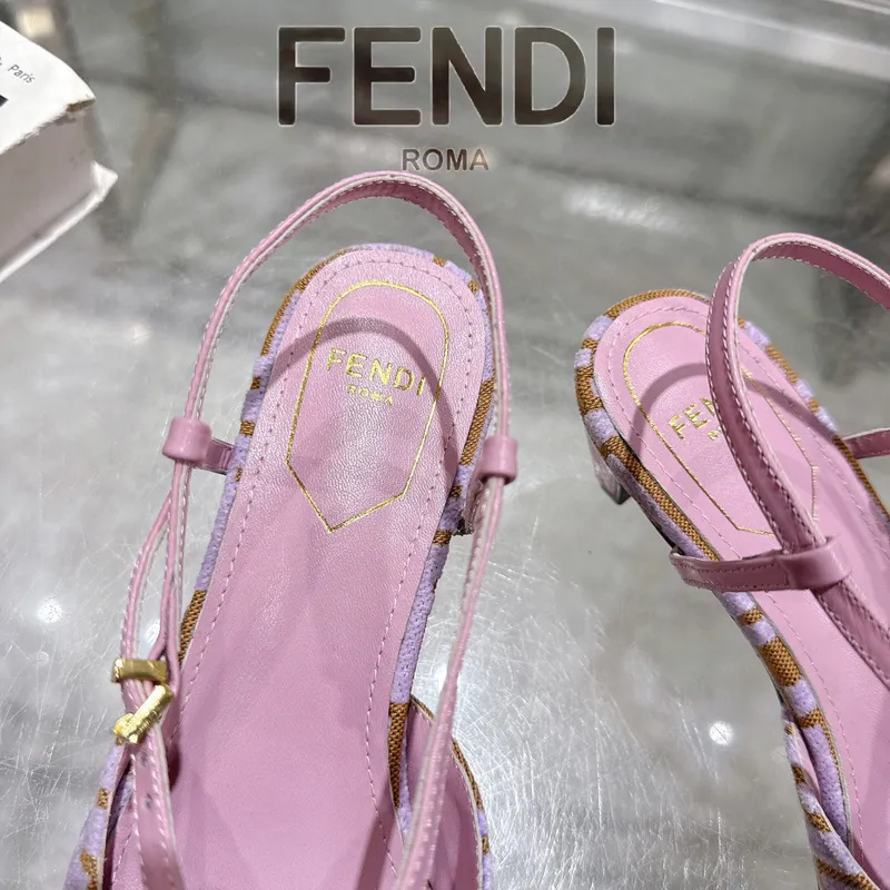 Fendi FF Logo Slingback Pumps Iconic Style Pointed Toe Elegance  Vibrant Colors Modern Luxury Footwear  women #A51721