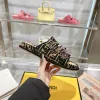 Fendi shoes for women Mauve black FF jacquard velvet slides #A49022