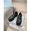 Prada Style Black Leather Loafers With Chunky Platform Sole #A54580