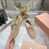Miu Miu Bow Woven Suede & Leather Boat Shoes #A53179