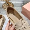 Miu Miu Bow Woven Suede & Leather Boat Shoes #A53179