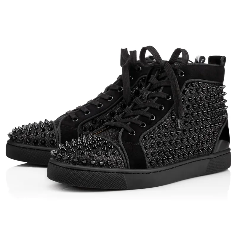 CL Redbottom designer shoes Studded Spikes triple black red suede leather men women flat bottoms luxury casual shoes fashion Sneakers 36-47 #956071
