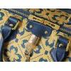 2026 Yellow Clover Pattern Blue Accents Luxury Leather Stylish Travel bag #A60318 2026 Yellow Clover Pattern Blue Accents Luxury Leather Stylish Travel bag #A60318