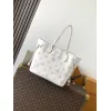 Authentic Louis Vuitton White Monogram Empreinte Neverfull MM Tote Bag M14285 #A56021