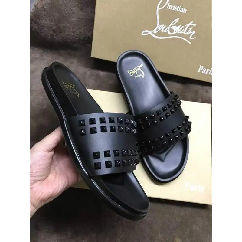 CL Redbottom CL Liulin red slippers with cowhide inner sheepskin and original rubber combined bottom #9874657