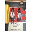 Fendi shoes for Mens Fendi New Domino Sneakers Grey/Red #A52995