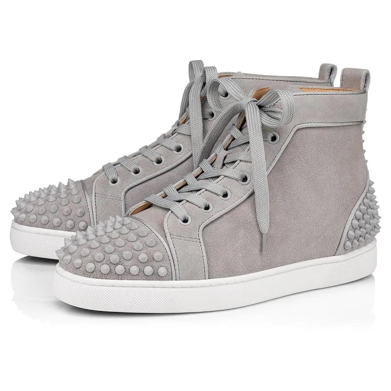 2020 CL Redbottom red bottoms men women fashion luxury designer shoes spike high top sneakers black white bred grey leather suede flats casual shoe #9874153