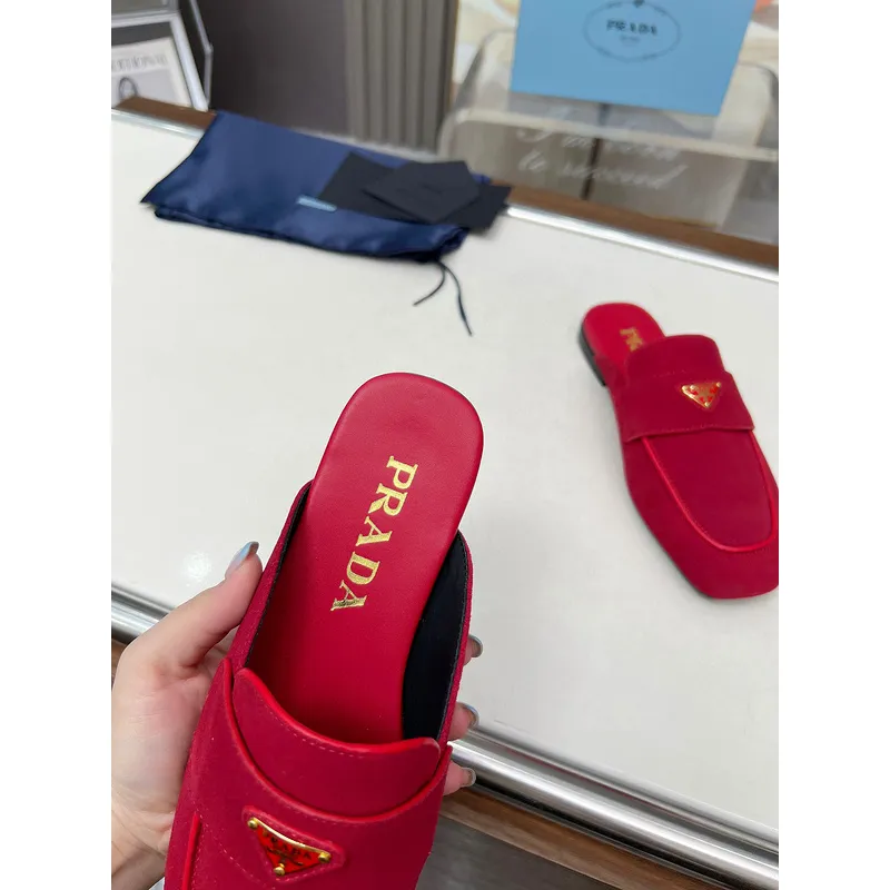 Prada Shoes for Womens Prada Slippers Brown/Black/Red #A47885
