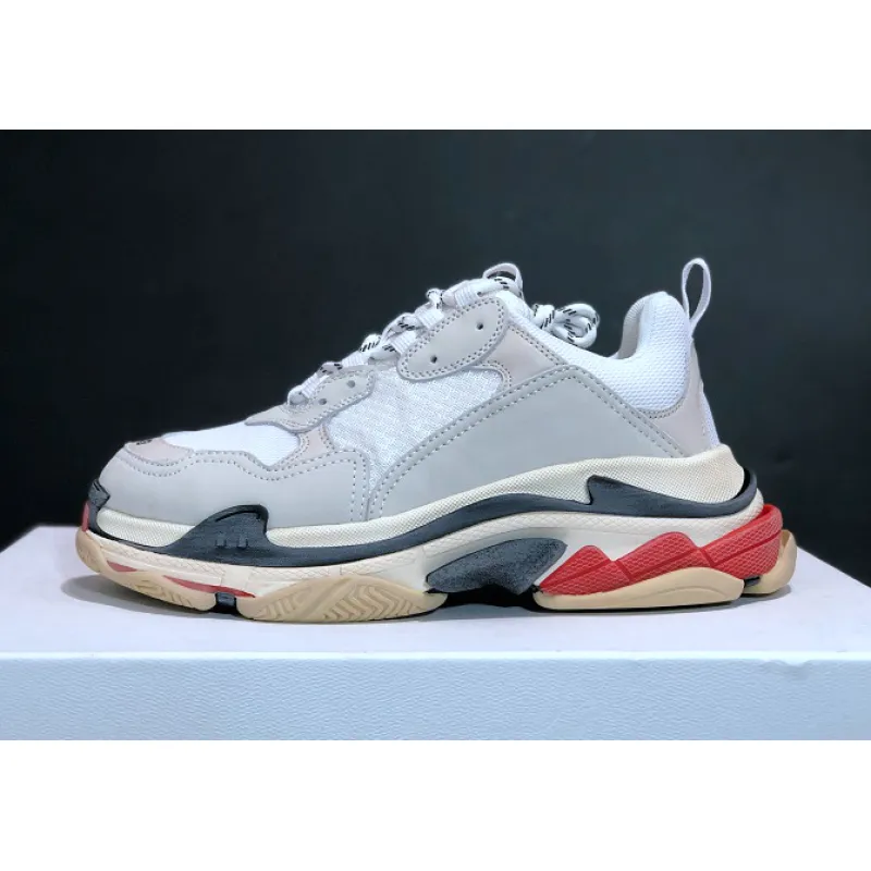 New Balenciaga 17FW Triple S Sneakers Mens Women Casual Shoes Triple S Clear Sole White Green Black Red Rainbow Sports Outdoor Dad Shoe #9875178