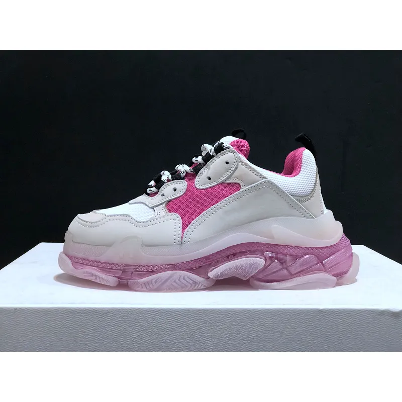 New Balenciaga 17FW Triple S Sneakers Mens Women Casual Shoes Triple S Clear Sole White Green Black Red Rainbow Sports Outdoor Dad Shoe #9875178