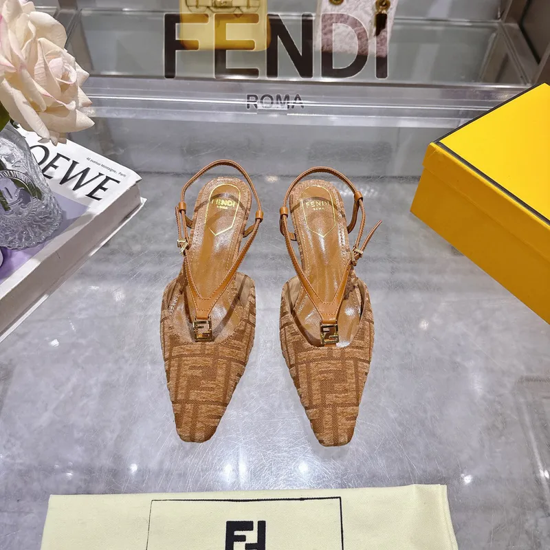 Fendi FF Logo Slingback Pumps Iconic Style Pointed Toe Elegance  Vibrant Colors Modern Luxury Footwear  women #A51721