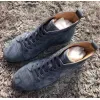 CL Redbottom New Grey/Blue Suede Genuine Leather Sneakers Shoes High Top Famous Brands Red Bottom Sneaker Shoes Men Women Causal Party Dress Wedding #9874154