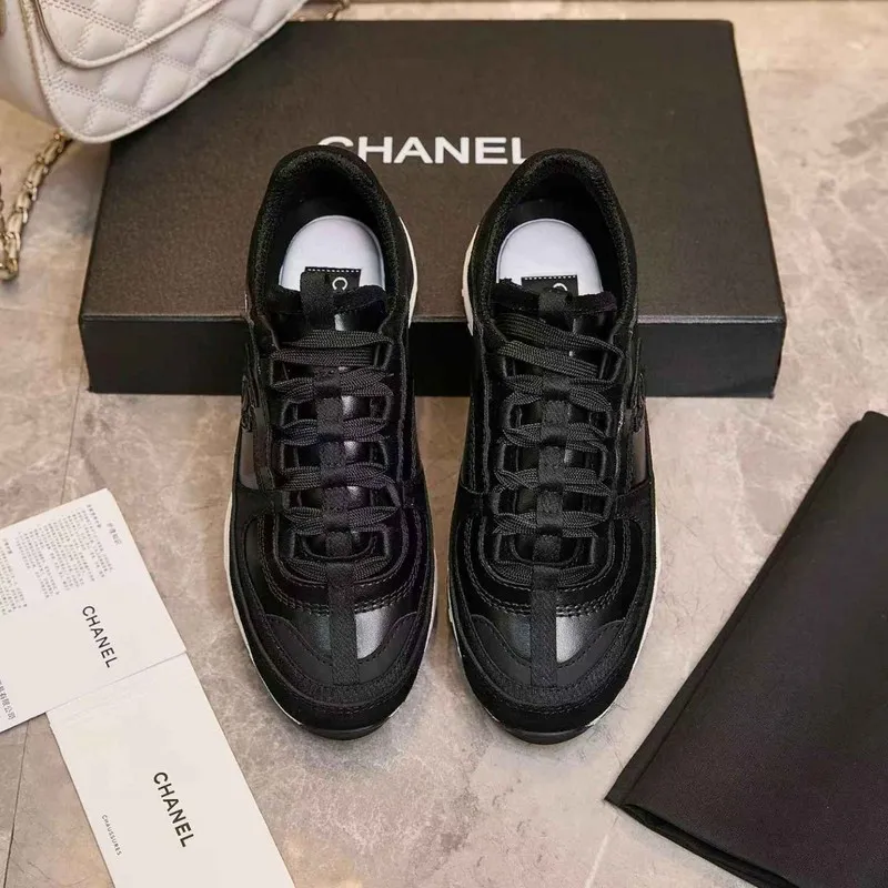 Chanel Black White Couples Sneakers #A54426