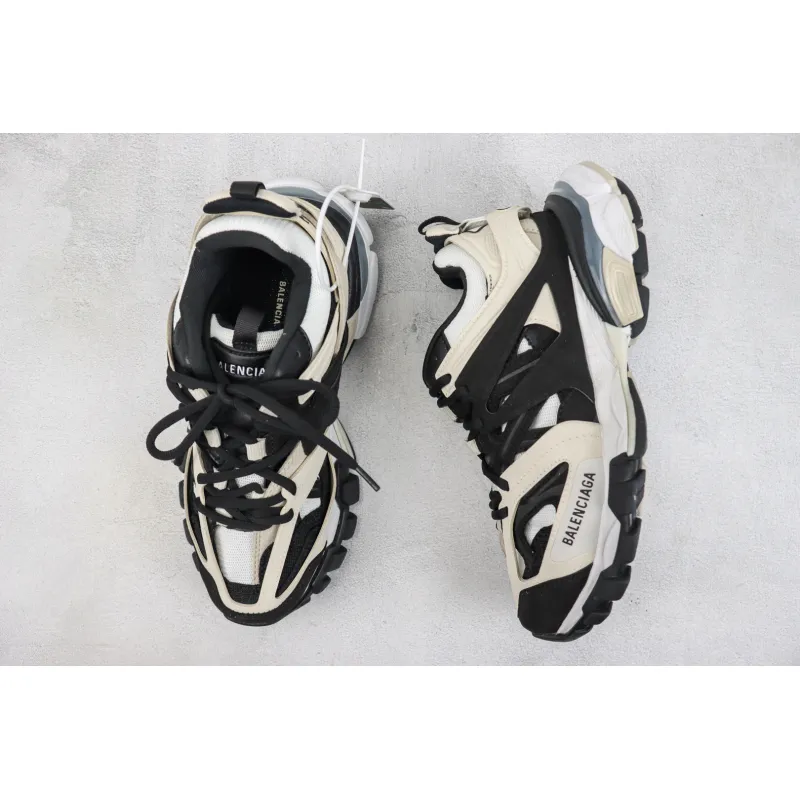 Mens Balenciaga Track Sneaker in grey black and white mesh and suede-like fabric 1:1 Quality #A27382