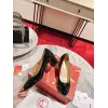 Womens CL Pumps CL Redbottom Miss Sab 85MM Patent Leather Black Pumps #A53126