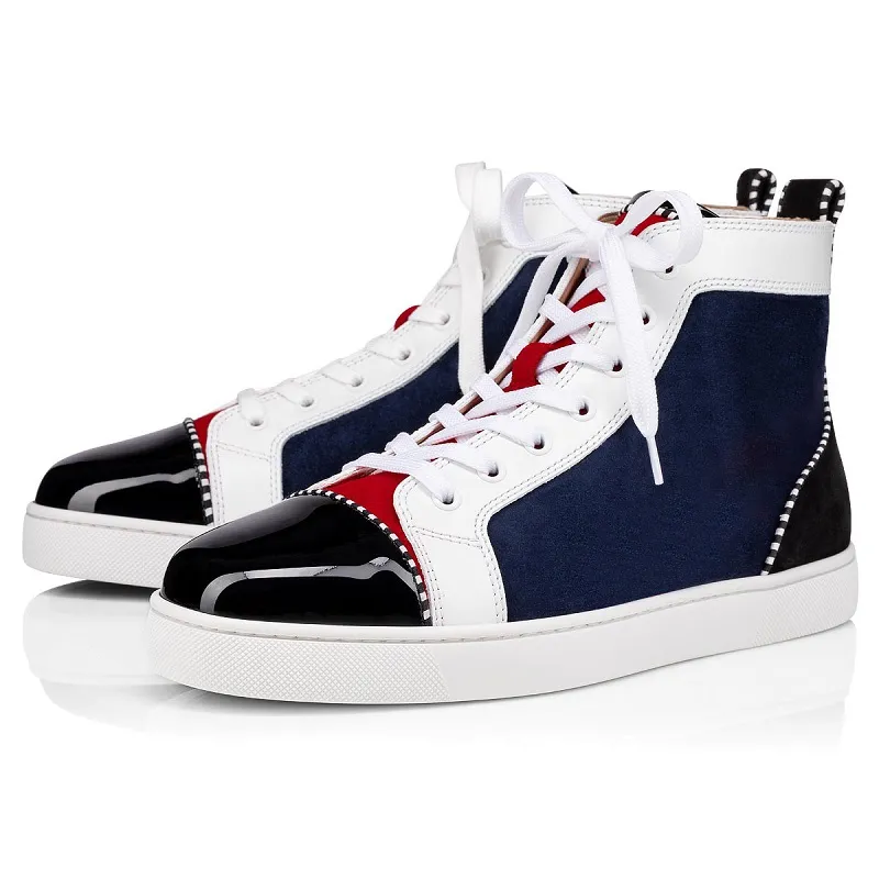 2020 CL Redbottom red bottoms men women fashion luxury designer shoes spike high top sneakers black white bred grey leather suede flats casual shoe #9874153