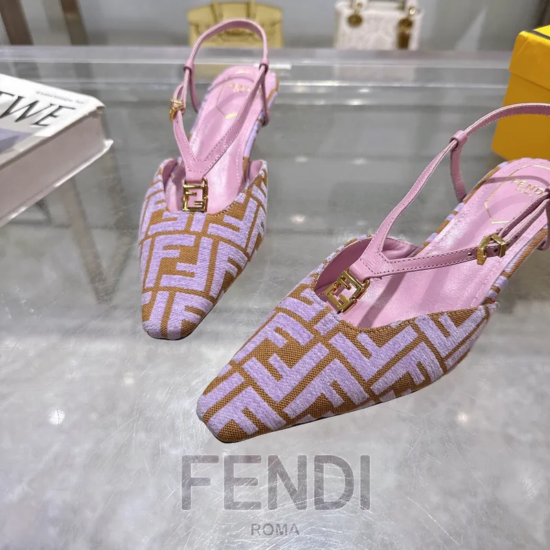 Fendi FF Logo Slingback Pumps Iconic Style Pointed Toe Elegance  Vibrant Colors Modern Luxury Footwear  women #A51721
