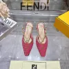 Fendi FF Logo Slingback Pumps Iconic Style Pointed Toe Elegance  Vibrant Colors Modern Luxury Footwear  women #A51721