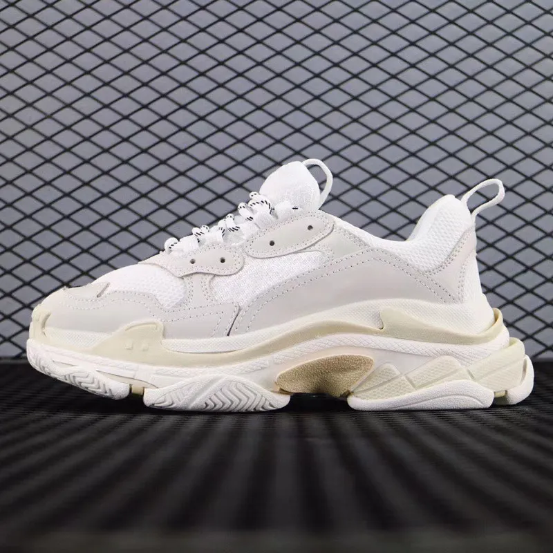 New Balenciaga 17FW Triple S Sneakers Mens Women Casual Shoes Triple S Clear Sole White Green Black Red Rainbow Sports Outdoor Dad Shoe #9875178