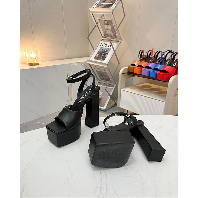 Versace shoes for Womens Sandals Medusa Aevitas Satin Platform RTW #A49009