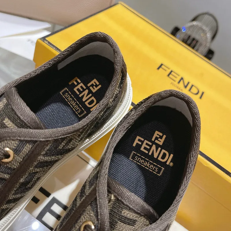 Fendi shoes for Womens Fendi Domino Sneakers Brown #A49014