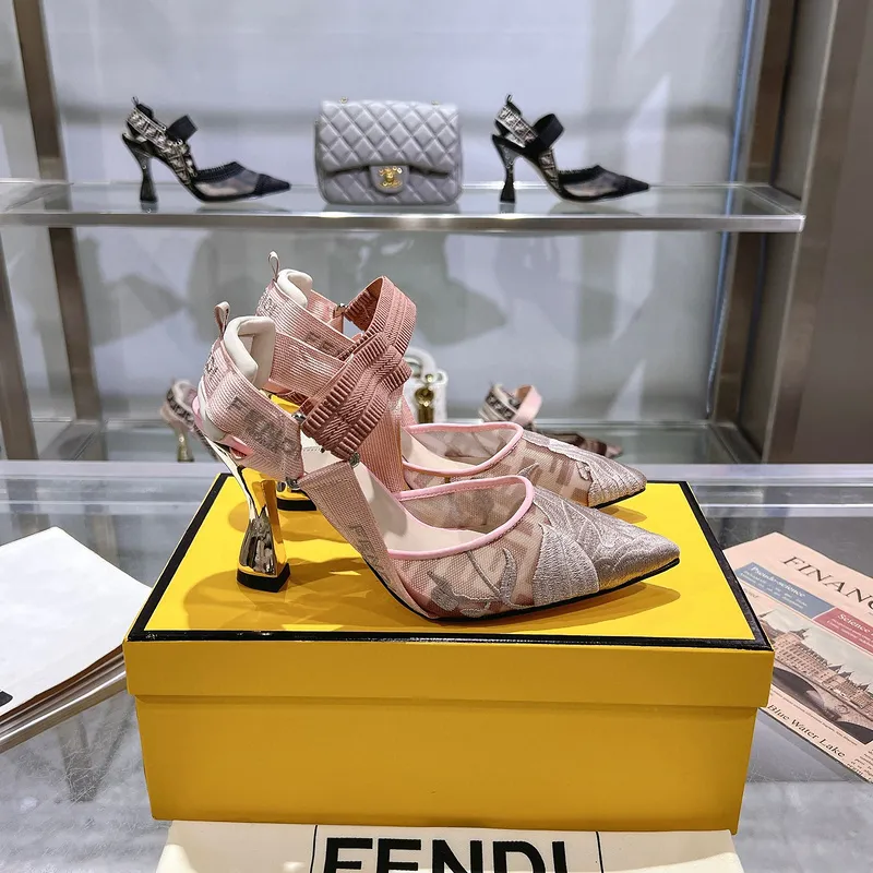 Fendi Womens Colibri 55MM/85MM Embellished Leather Slingback Pumps #A49031