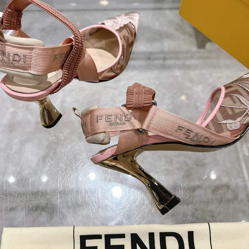 Fendi Womens Colibri 55MM/85MM Embellished Leather Slingback Pumps #A49031
