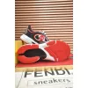 Fendi shoes for Mens Fendi New Domino Sneakers Grey/Red #A52995
