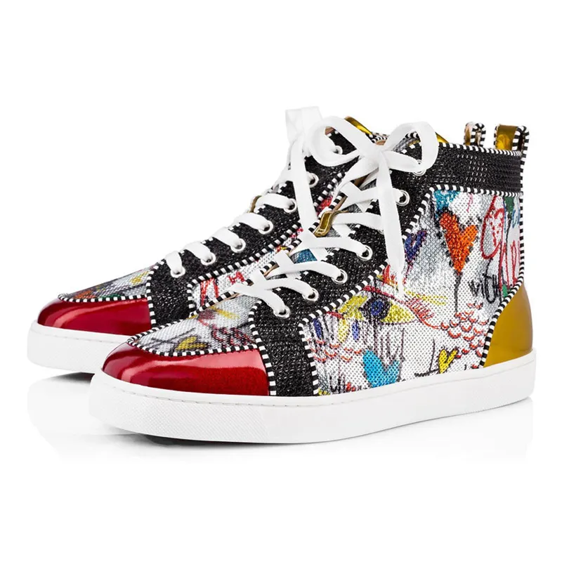 CL Redbottom designer shoes Studded Spikes triple black red suede leather men women flat bottoms luxury casual shoes fashion Sneakers 36-47 #956071
