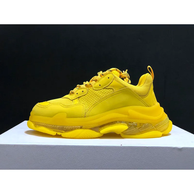 New Balenciaga 17FW Triple S Sneakers Mens Women Casual Shoes Triple S Clear Sole White Green Black Red Rainbow Sports Outdoor Dad Shoe #9875178