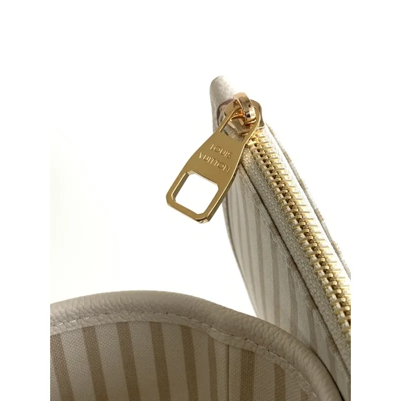 Authentic Louis Vuitton White Monogram Empreinte Neverfull MM Tote Bag M14285 #A56021