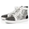 CL Redbottom designer shoes Studded Spikes triple black red suede leather men women flat bottoms luxury casual shoes fashion Sneakers 36-47 #956071