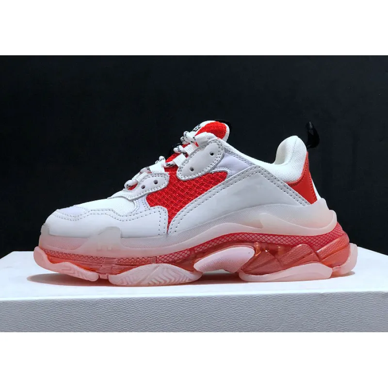 New Balenciaga 17FW Triple S Sneakers Mens Women Casual Shoes Triple S Clear Sole White Green Black Red Rainbow Sports Outdoor Dad Shoe #9875178