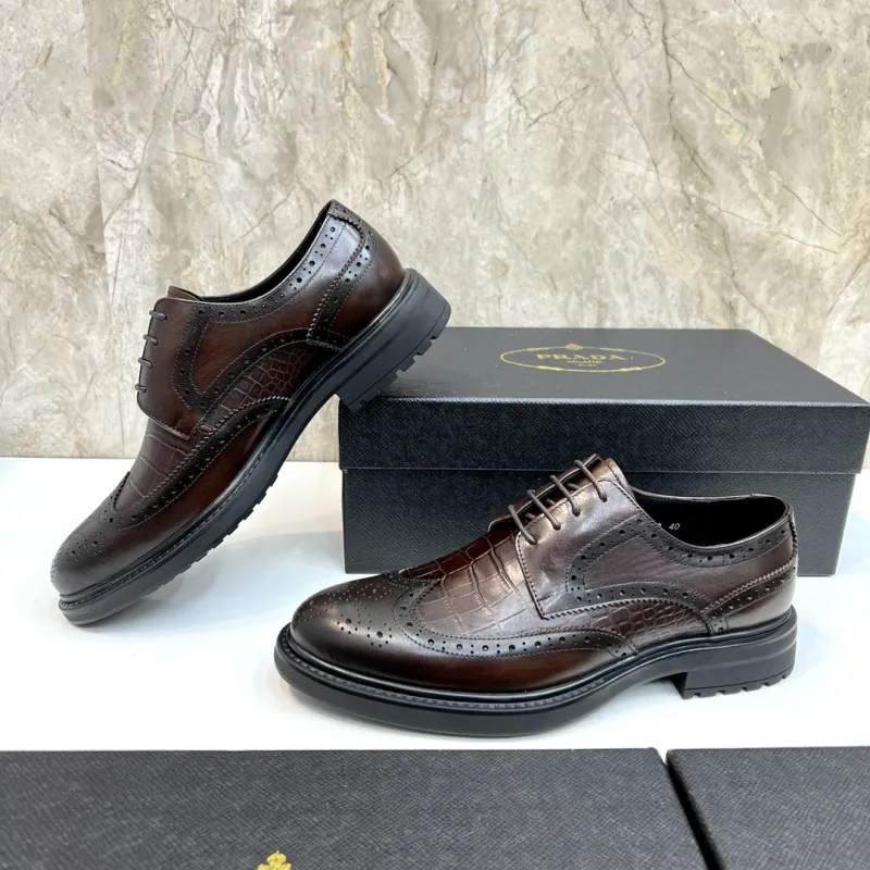 Replica Prada Shoes for Mens Fashionable Formal Leather Shoes #A23699