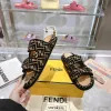Fendi shoes for women Mauve black FF jacquard velvet slides #A49022
