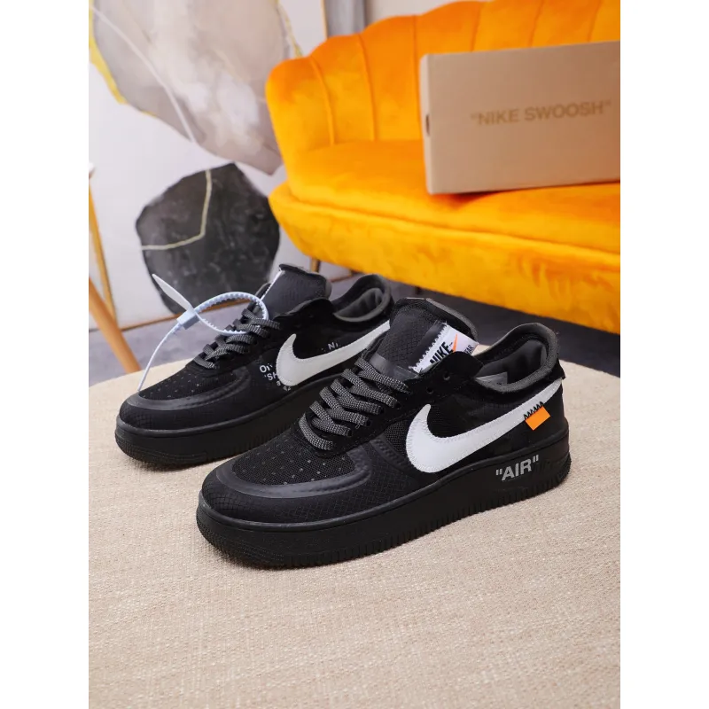 Nike x OFF-WHITE Air Force 1 shoes High Quality Black #999928119