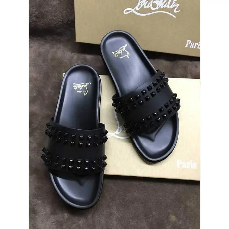 CL Redbottom CL Liulin red slippers with cowhide inner sheepskin and original rubber combined bottom #9874657