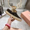 Miu Miu Bow Woven Suede & Leather Boat Shoes #A53179
