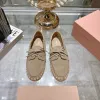 Miu Miu Bow Woven Suede & Leather Boat Shoes #A53179